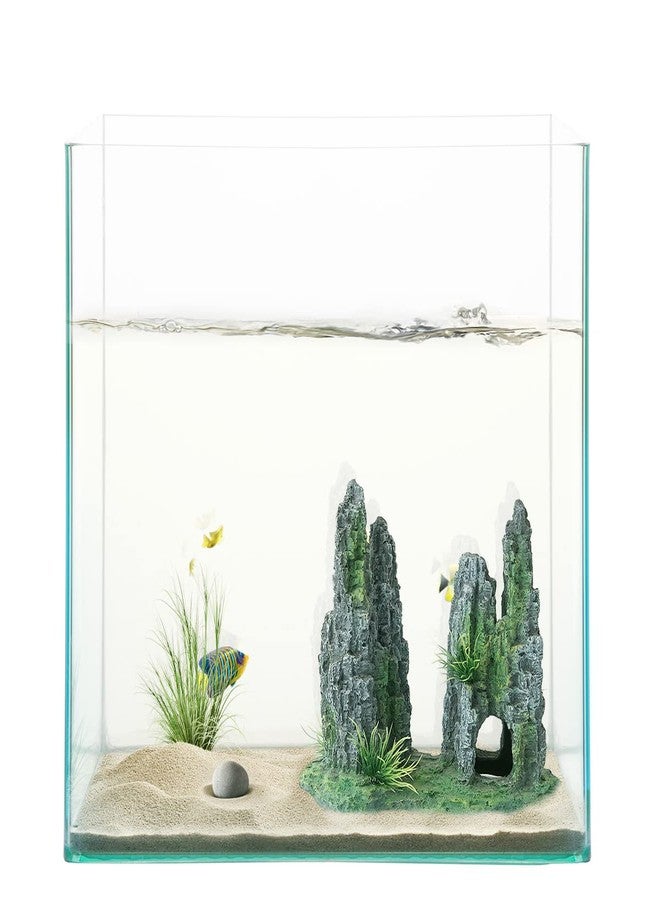 FEDOUR Aquarium Mountain View Stone Ornament Tree Rock Cave Landscape, Large Aquarium Ornament Rock Artificial Fish Tank Decoration - Image 5